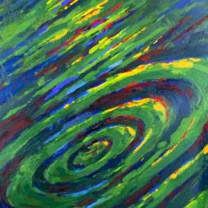 Reflections in Green <br> 32" x 48" Oil and Wax on Panel