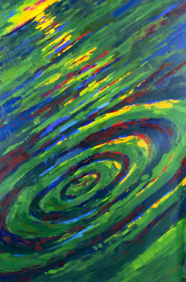Reflections in Green <br> 32" x 48" Oil and Wax on Panel