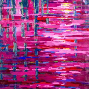 Reflections in Pink <br> 32" x 48" Oil and Wax on Panel