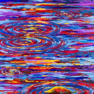 Reflections in Purple <br> 32" x 48" Oil and Wax on Panel