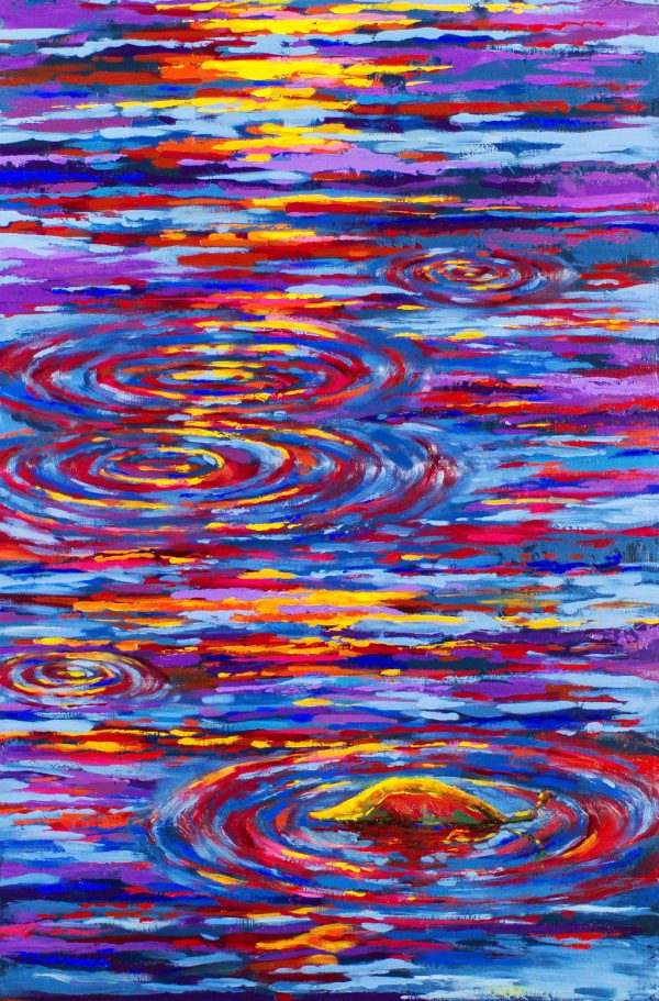 Reflections in Purple <br> 32" x 48" Oil and Wax on Panel